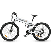 SAMEBIKE LO26-II-FT Electric Bike - 500W Motor 48V12.5AH Battery 45KM Range Mechanical Disc Brakes - White